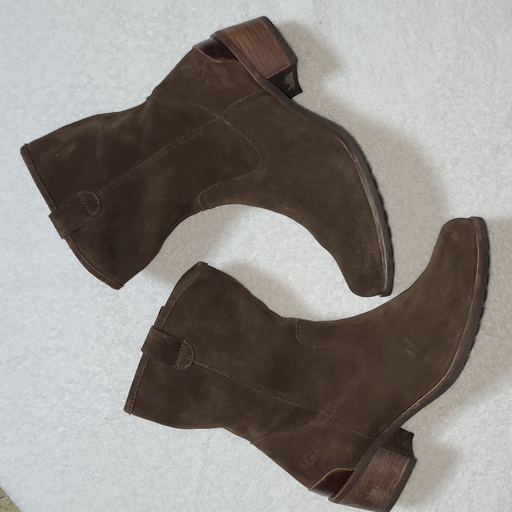 UGG Briar Suede Zip Up Ankle Boots Size 6 Women's - Picture 2 of 10